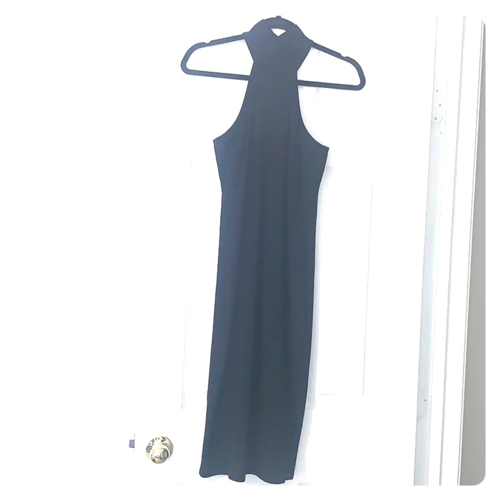 High neck midi dress